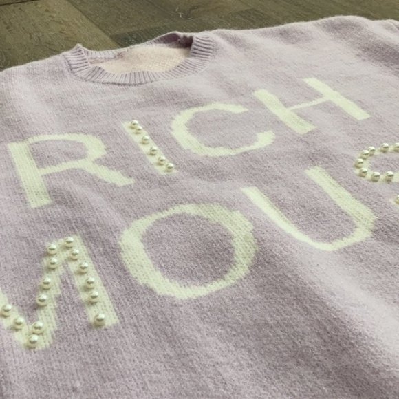 Rare Pastel Purple Knit Oversized Cat Sweater - Picture 5 of 9